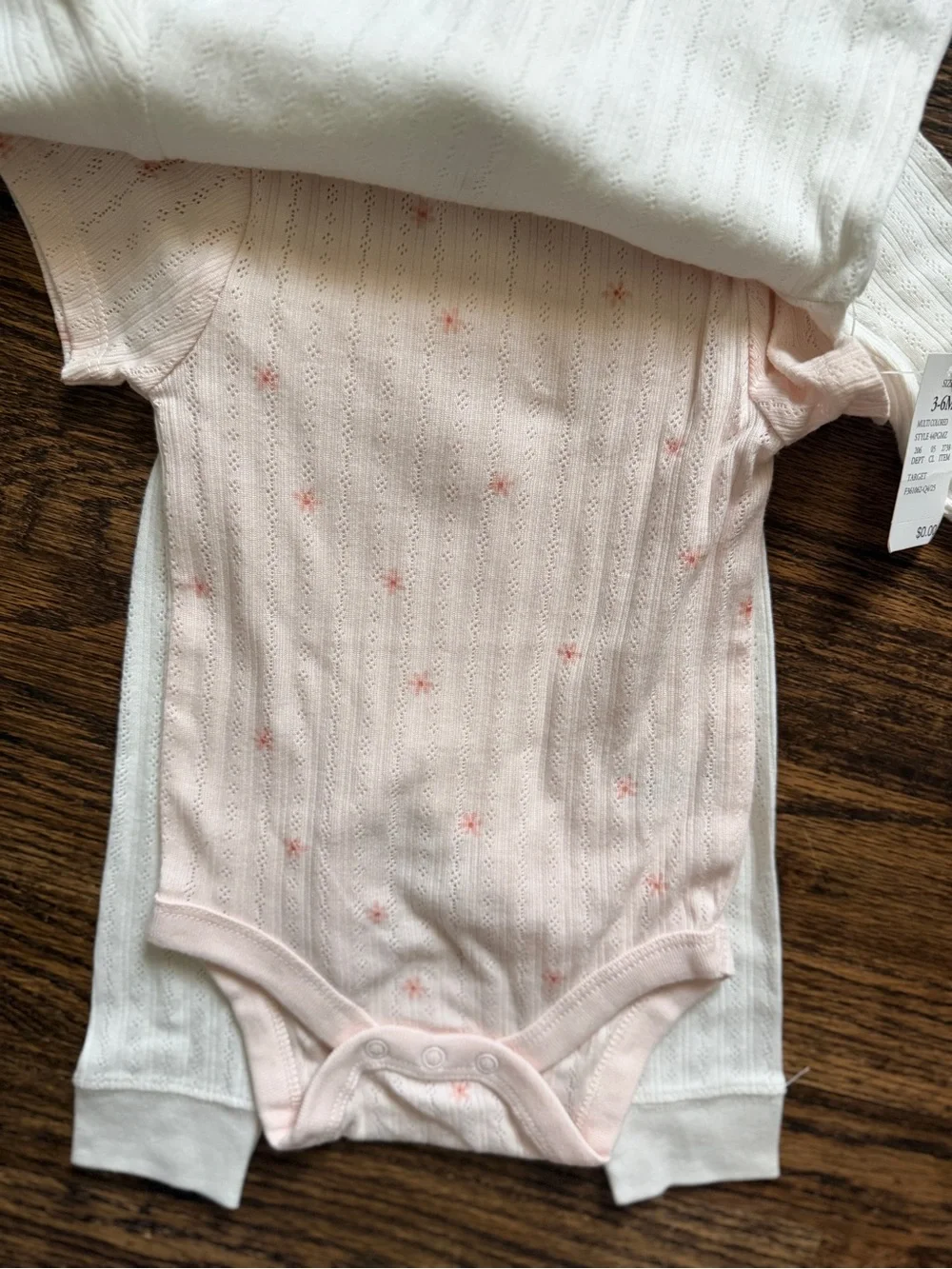 Cloud Island Baby Girls’ 3 piece floral pointelle knit outfit 3-6M